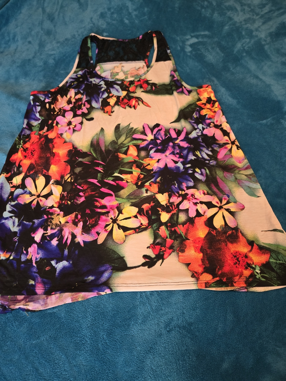 Tropical Floral Racerback Tank NWOT